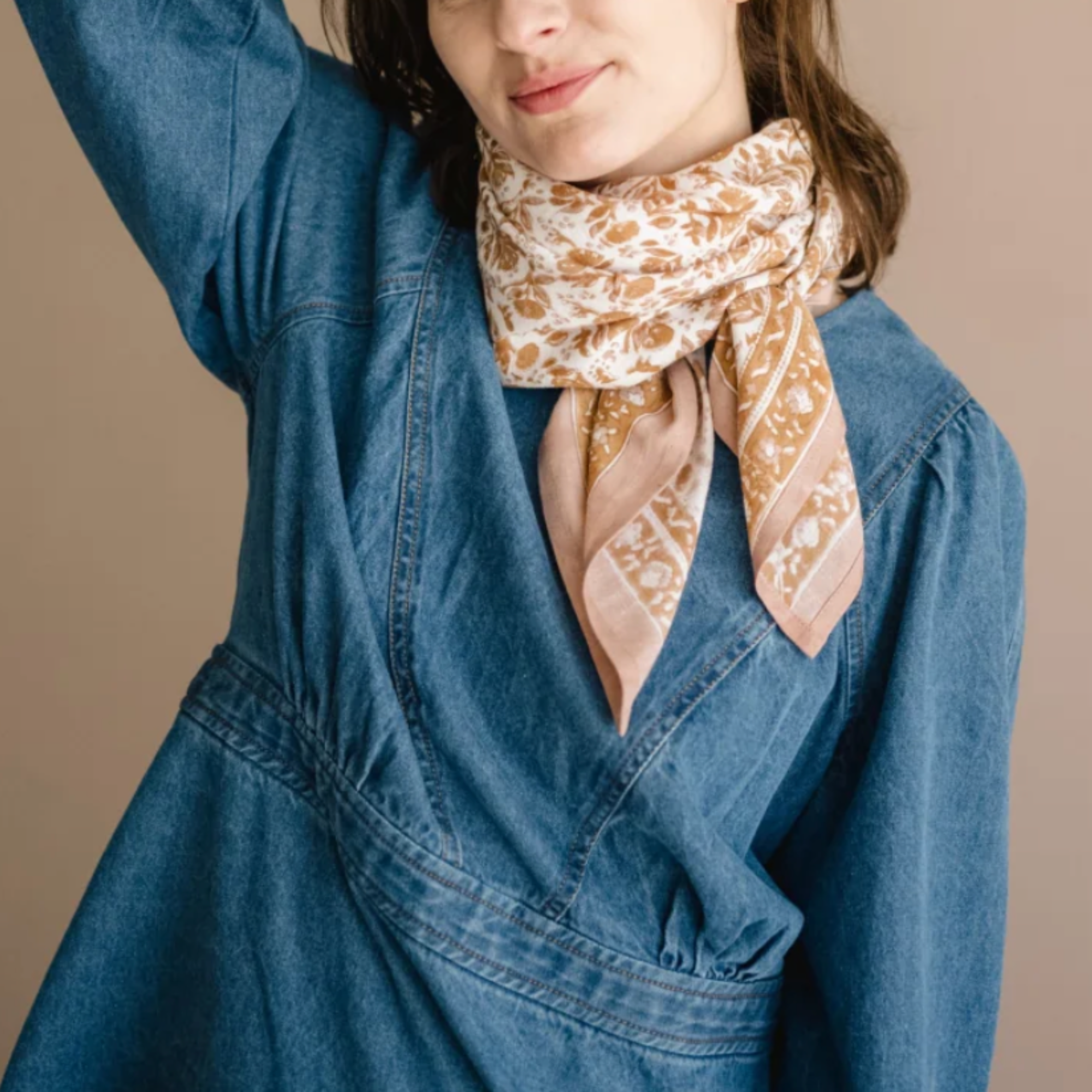 Bindi Atelier, Grand Foulard Indien - Mayli Havane