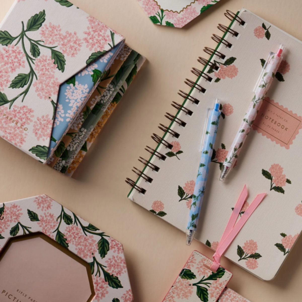 Rifle Paper Co, Carnet à spirale - Hortensia rose