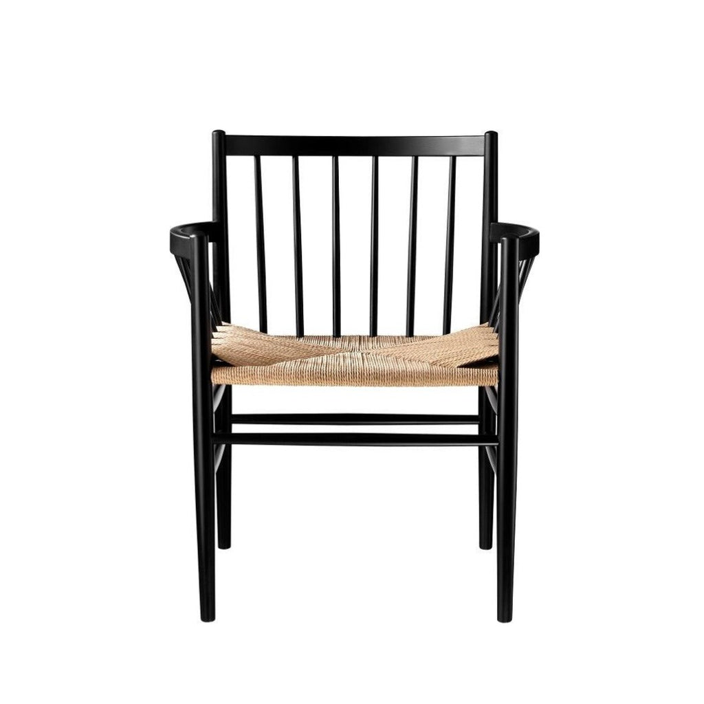 Chaise en bois et tissage FDB Møbler - J81 Hêtre noir/naturel
