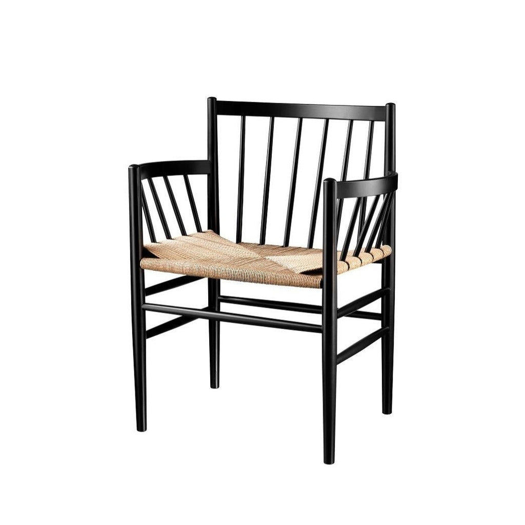 Chaise en bois et tissage FDB Møbler - J81 Hêtre noir/naturel