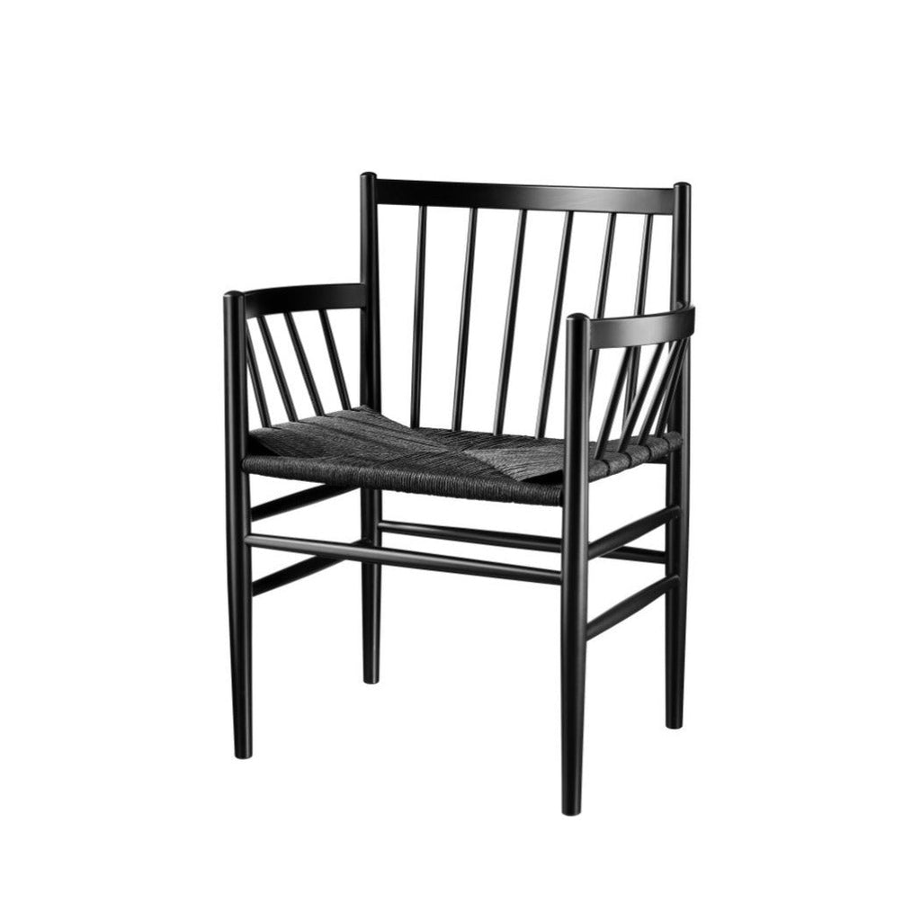 Chaise en bois et tissage FDB Møbler - J81 Hêtre noir