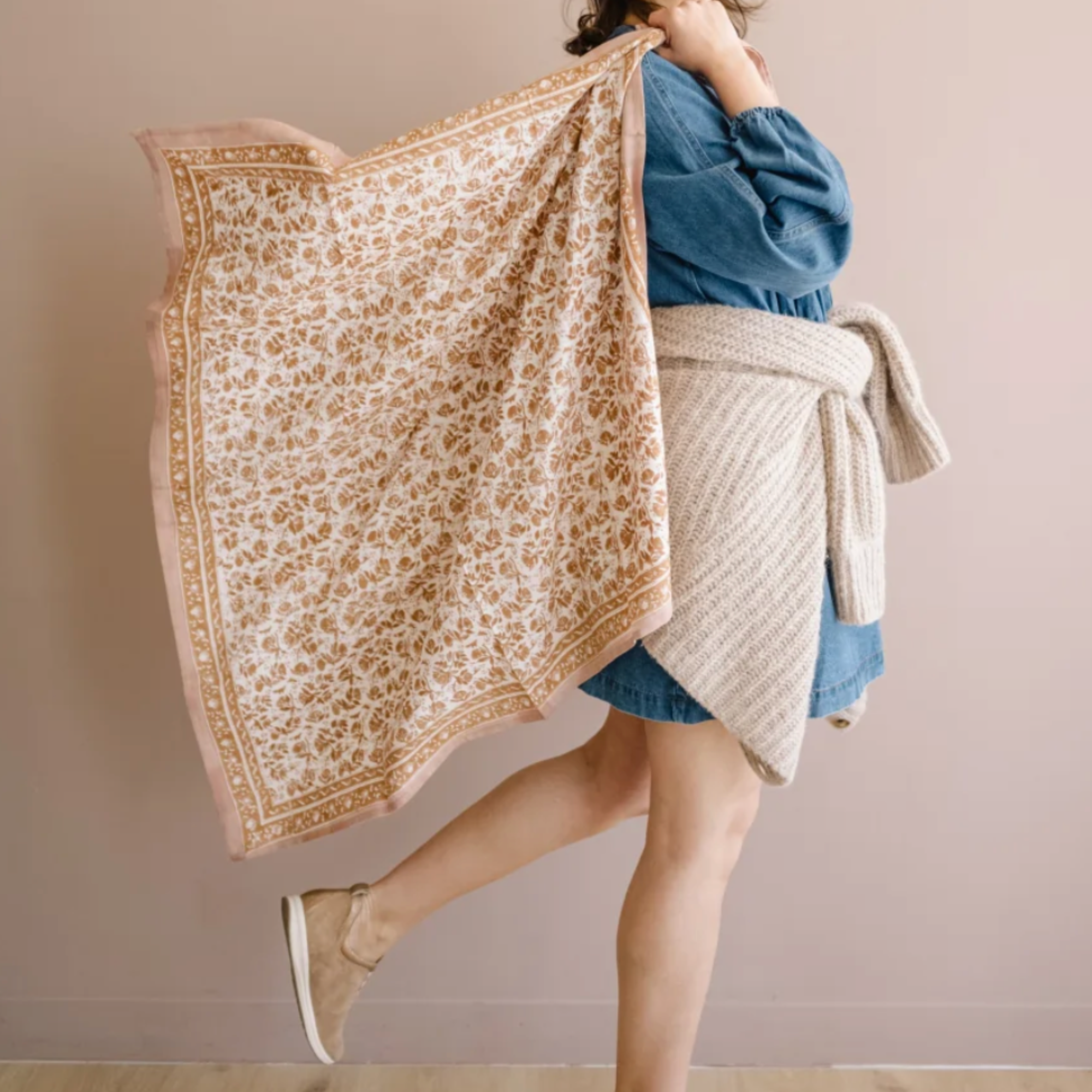 Bindi Atelier, Grand Foulard Indien - Mayli Havane