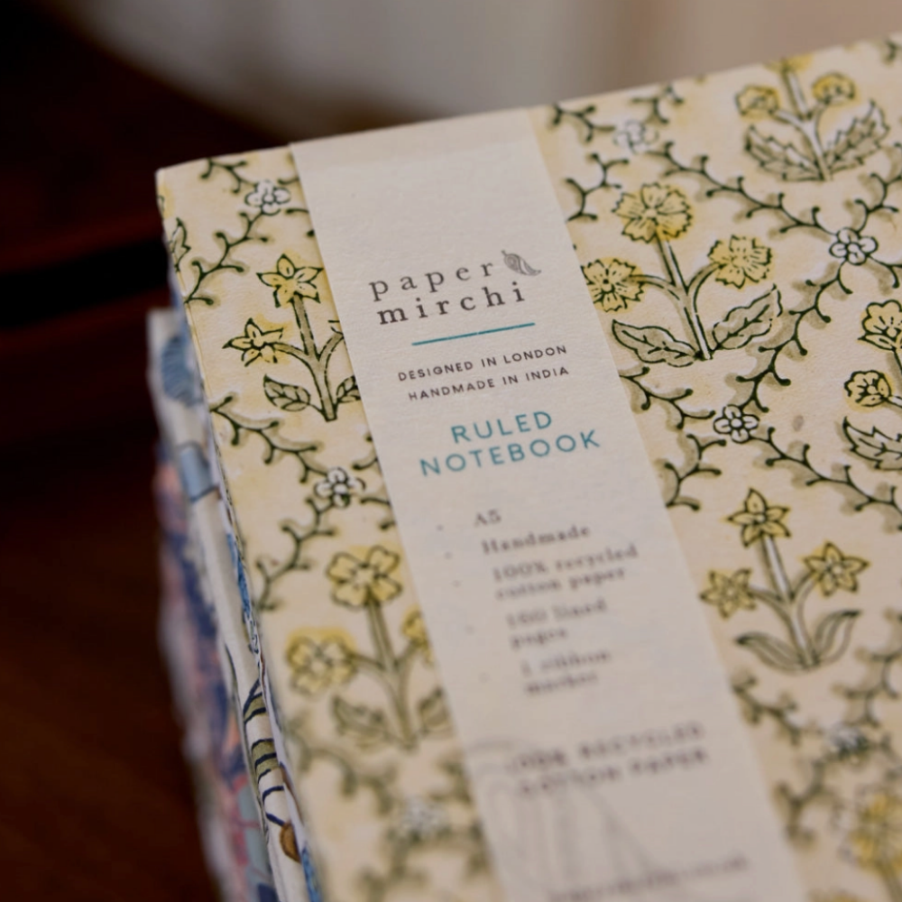 Paper Mirchi, Carnet de notes - Treillis floral crème au beurre