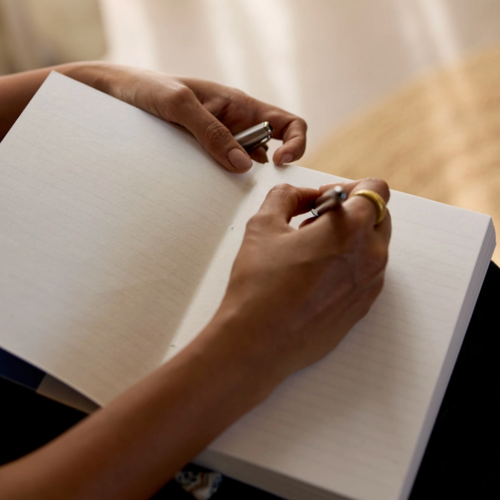 Paper Mirchi, Carnet de notes - Treillis Indigo