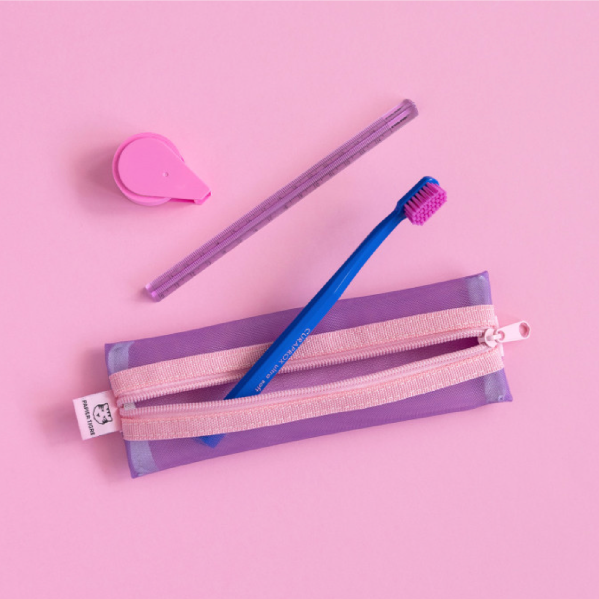 Papier Tigre, Trousse Kito - Violette & Rose