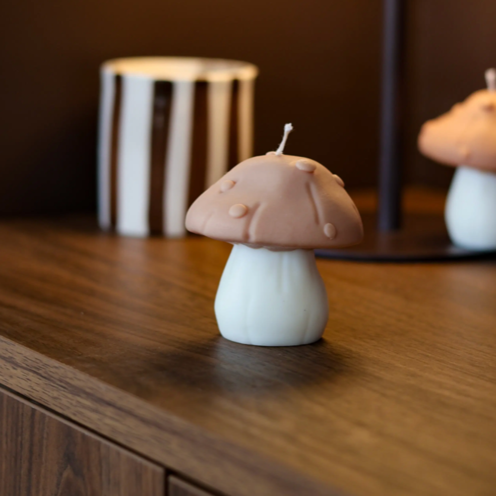 La Casa des Bougies, Bougies champignons bombé - Beige