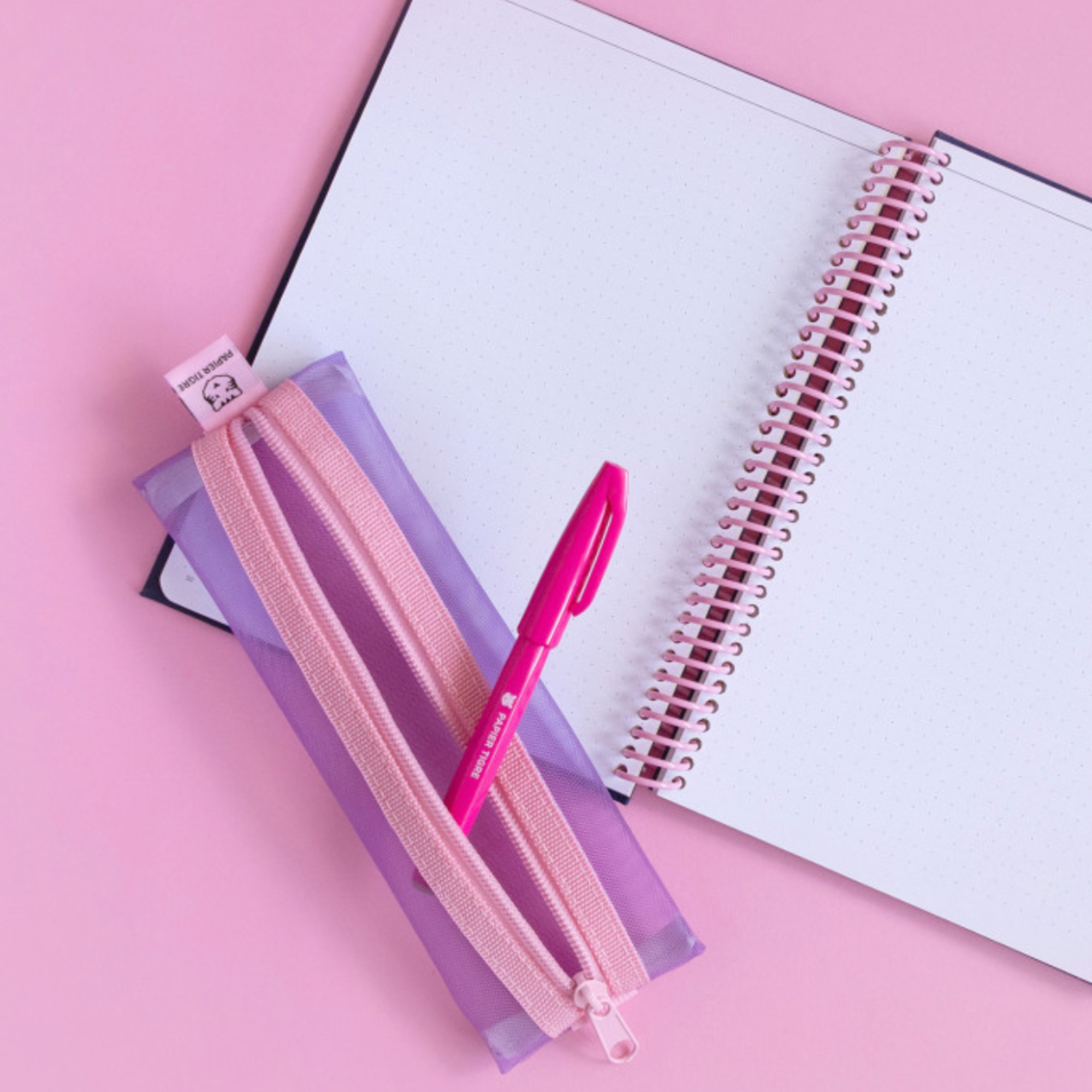 Papier Tigre, Trousse Kito - Violette & Rose