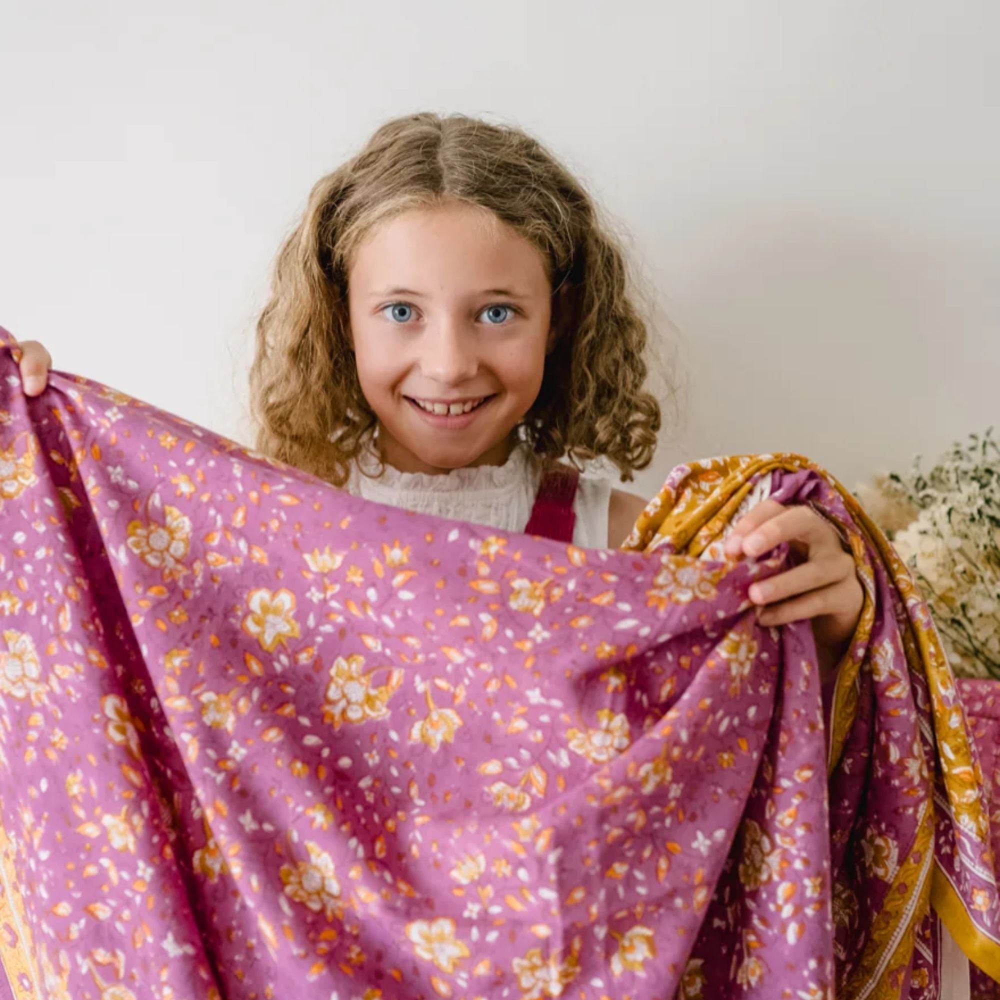 Bindi Atelier, Petit Foulard Indien - Folk Story Pink