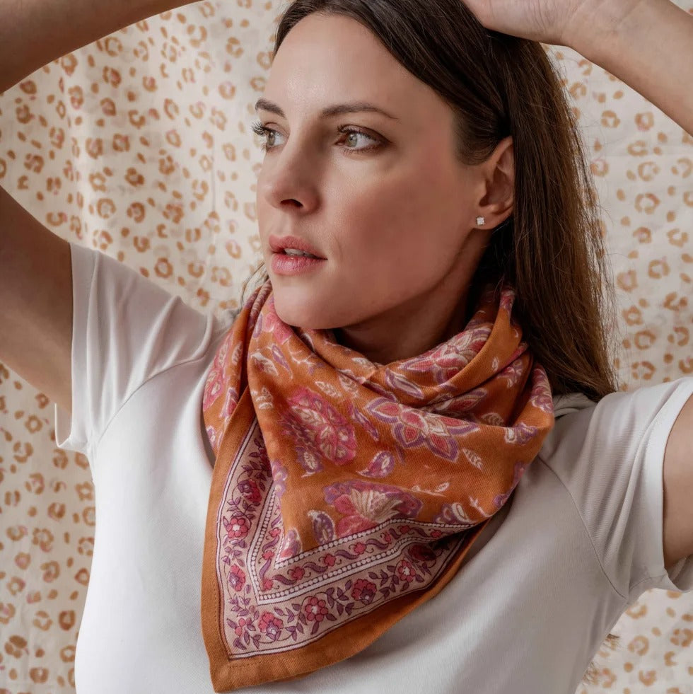 Bindi Atelier, Grand Foulard Indien - Matira Praline