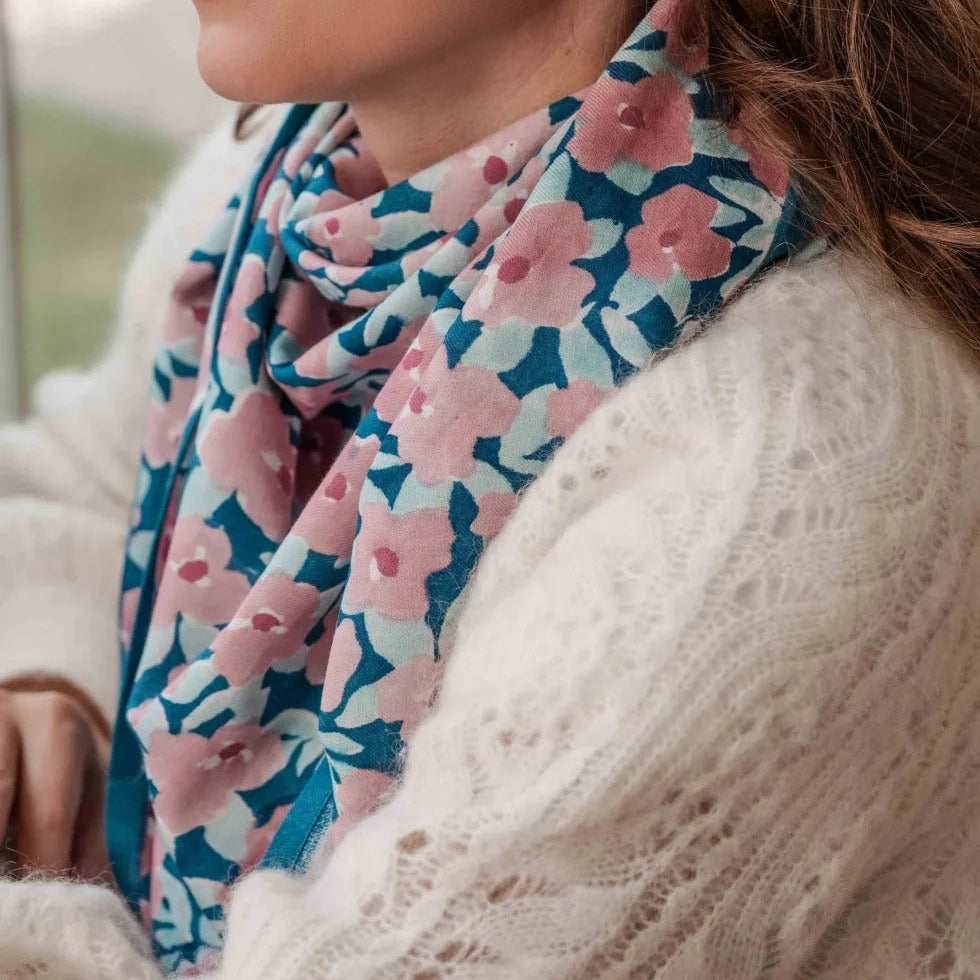 Bindi Atelier, Grand Foulard Indien - Posy Opale