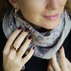 Bindi Atelier, Grand Foulard en laine - Bengal Tilleul