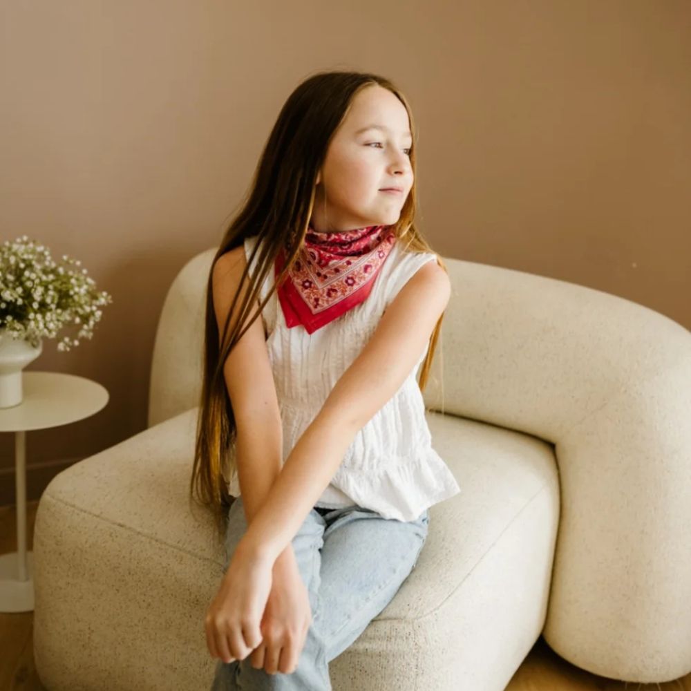 Bindi Atelier, Petit Foulard Indien - Garda Framboise