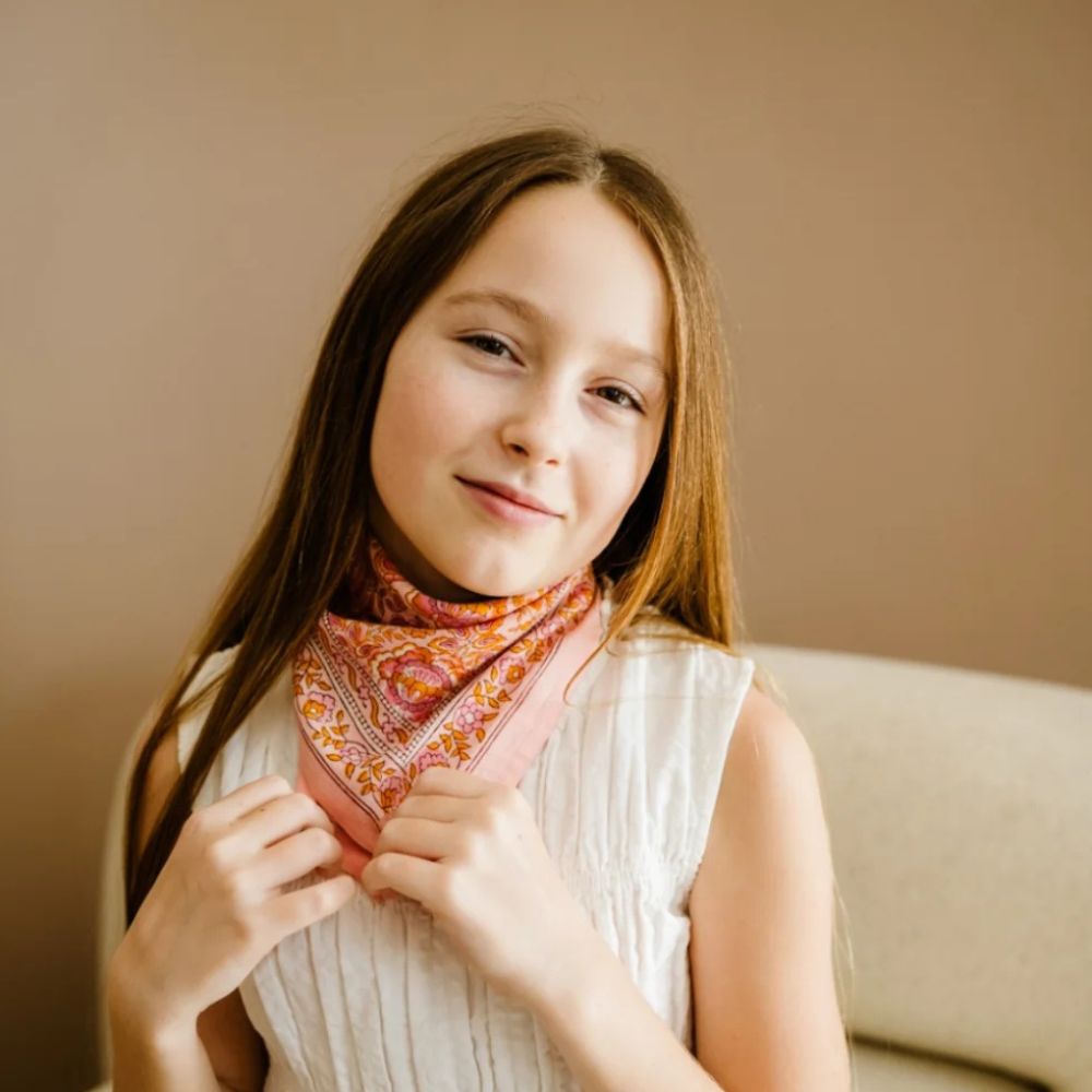 Bindi Atelier, Petit Foulard Indien - Garda Pop pink