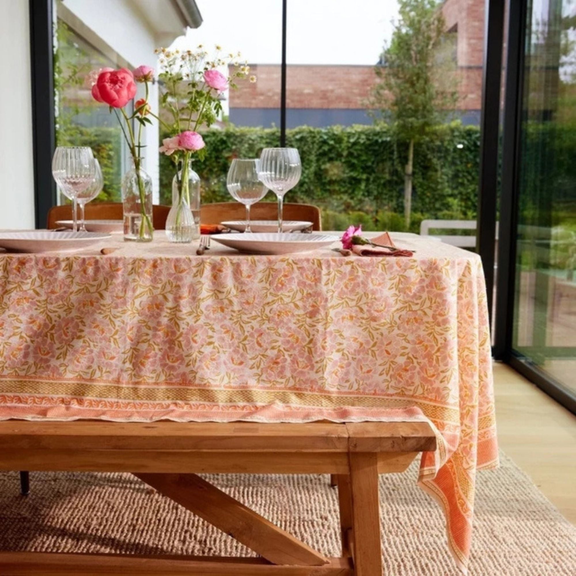 Bonheur du jour, Nappe rectangle 170x250 - Petunia Rose