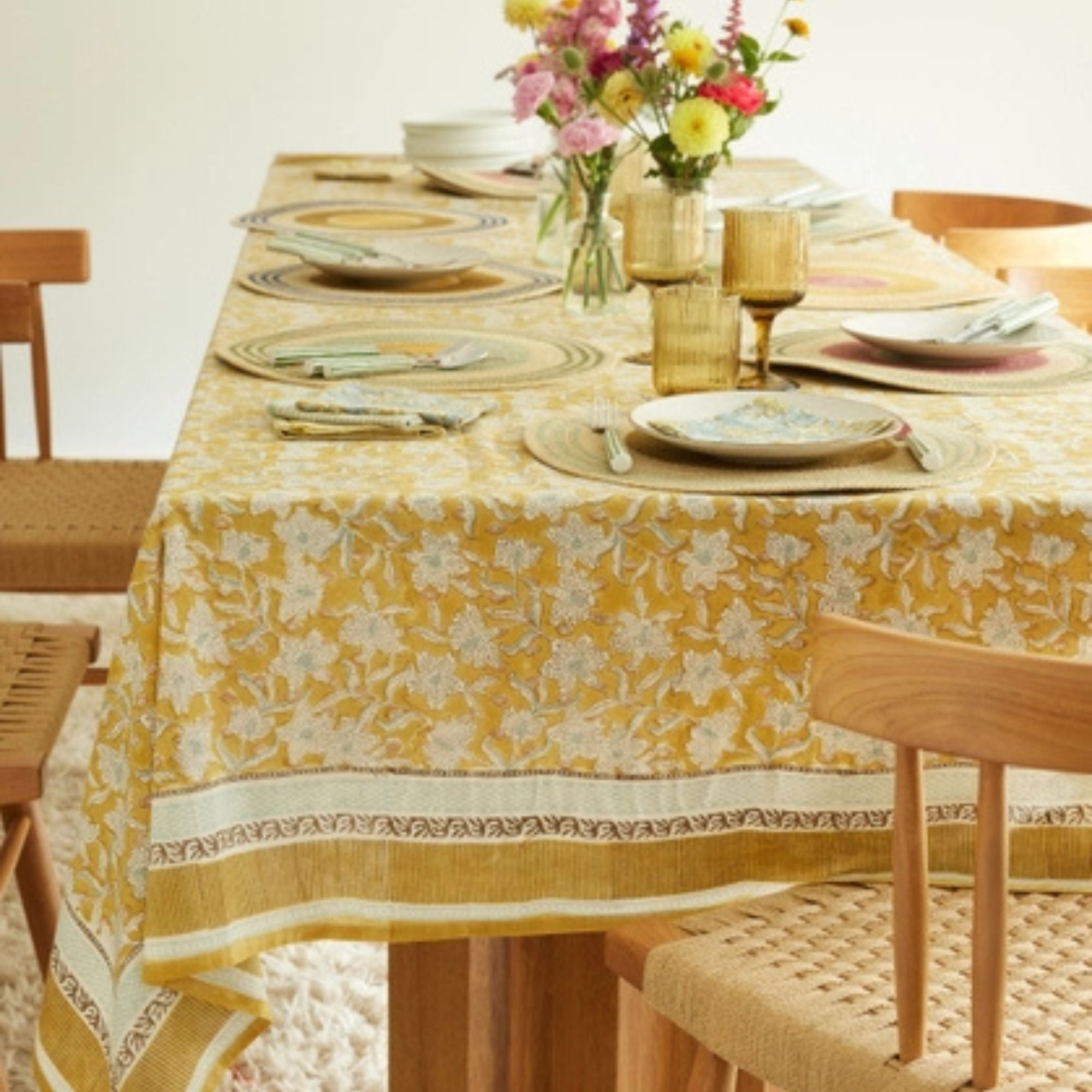 Bonheur du jour, Nappe rectangle 170x300 - Lotus Absynthe