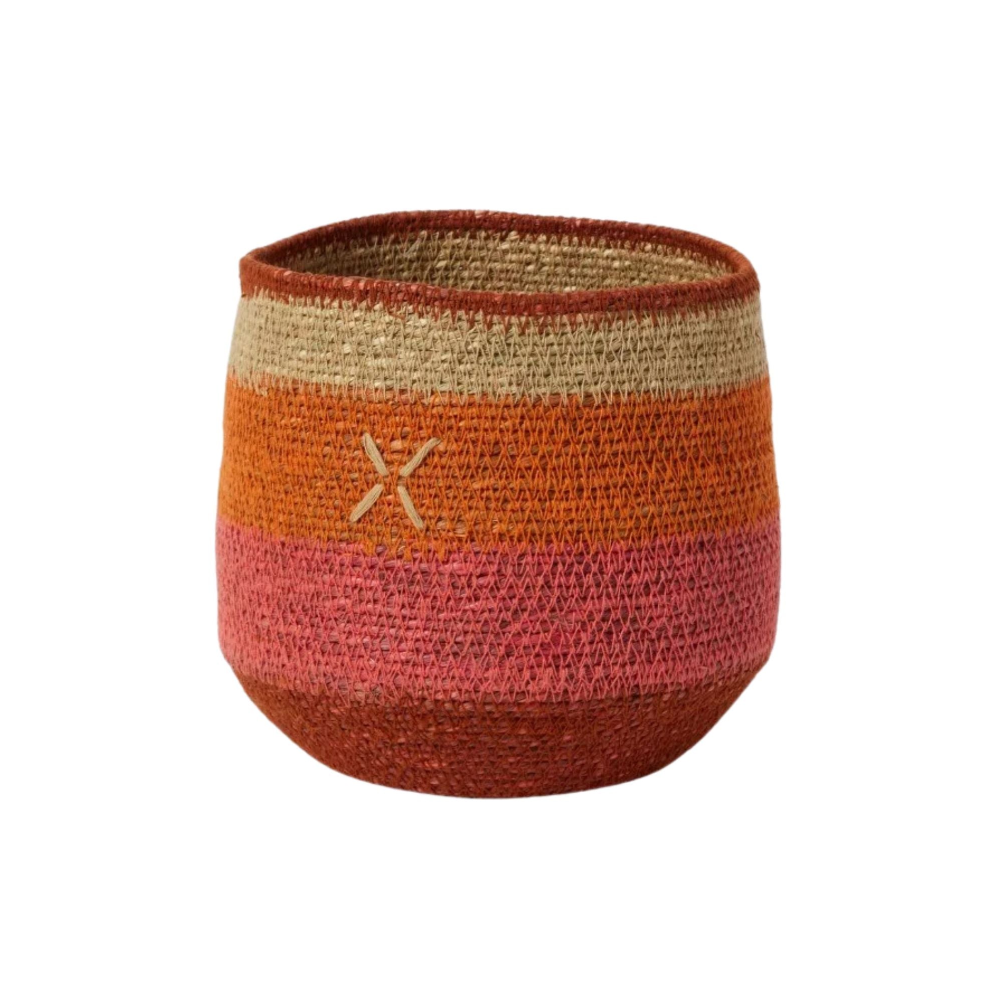Bonheur du jour, Petit panier jonc de mer - Orange