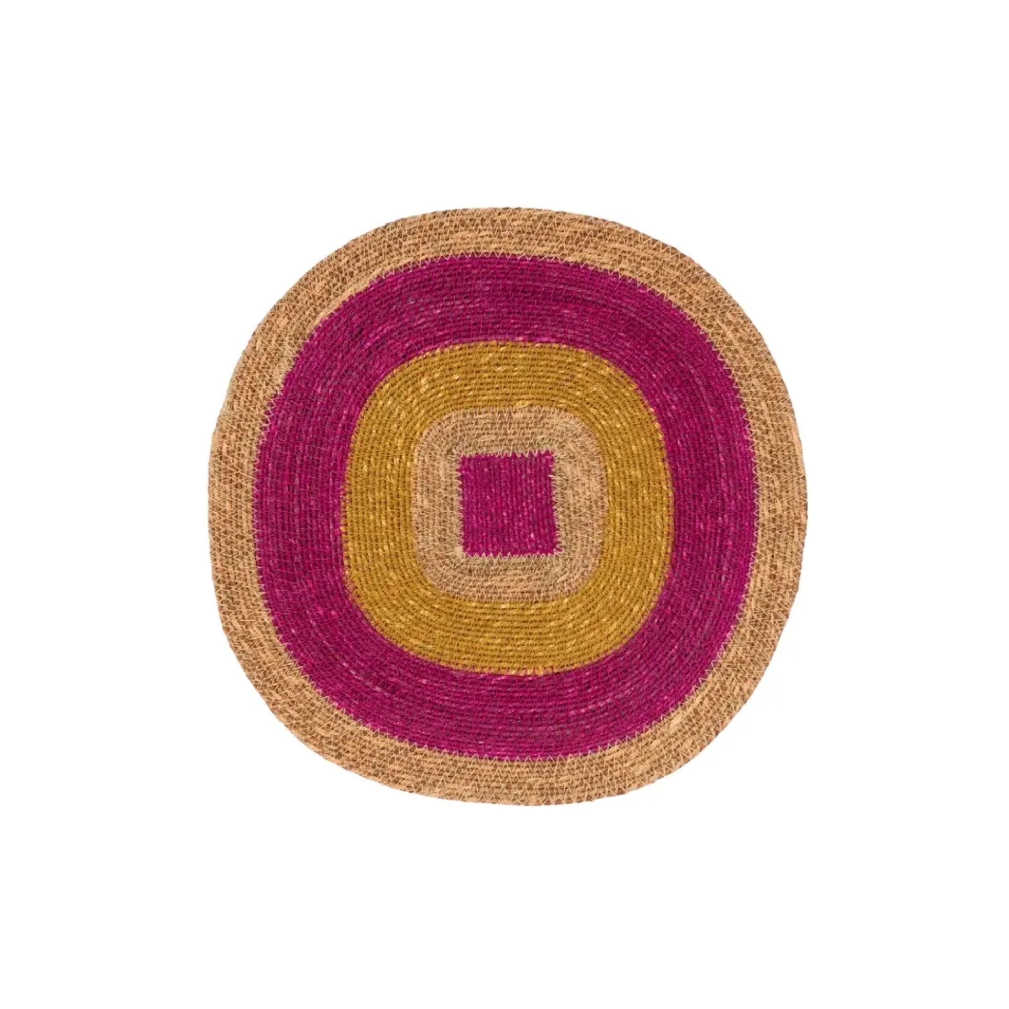  Bonheur du jour, Set de table en jonc de mer - Mada Rose Fuchsia