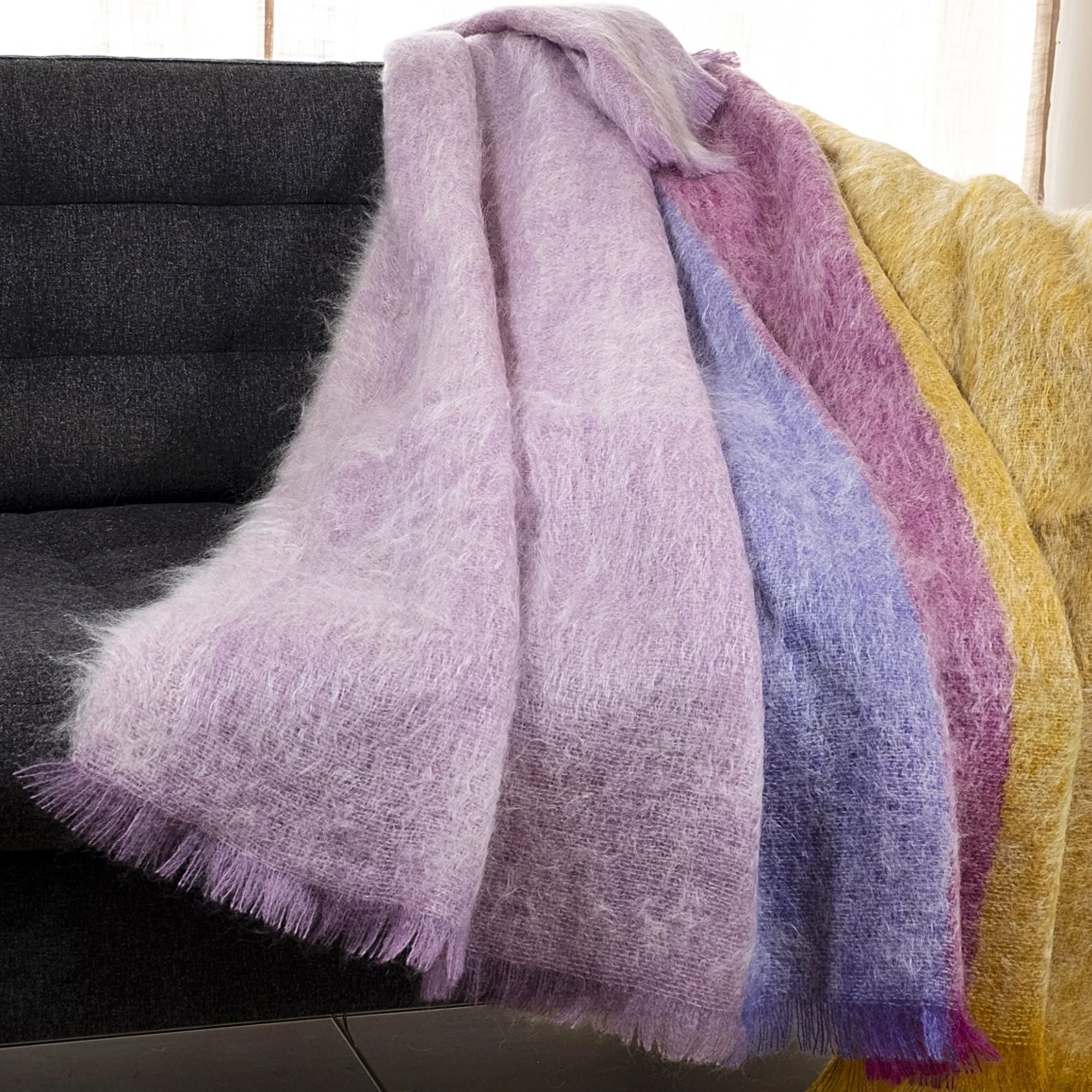 Brun de Vian Tiran, Plaid Mohair Dessins - Côte Basque