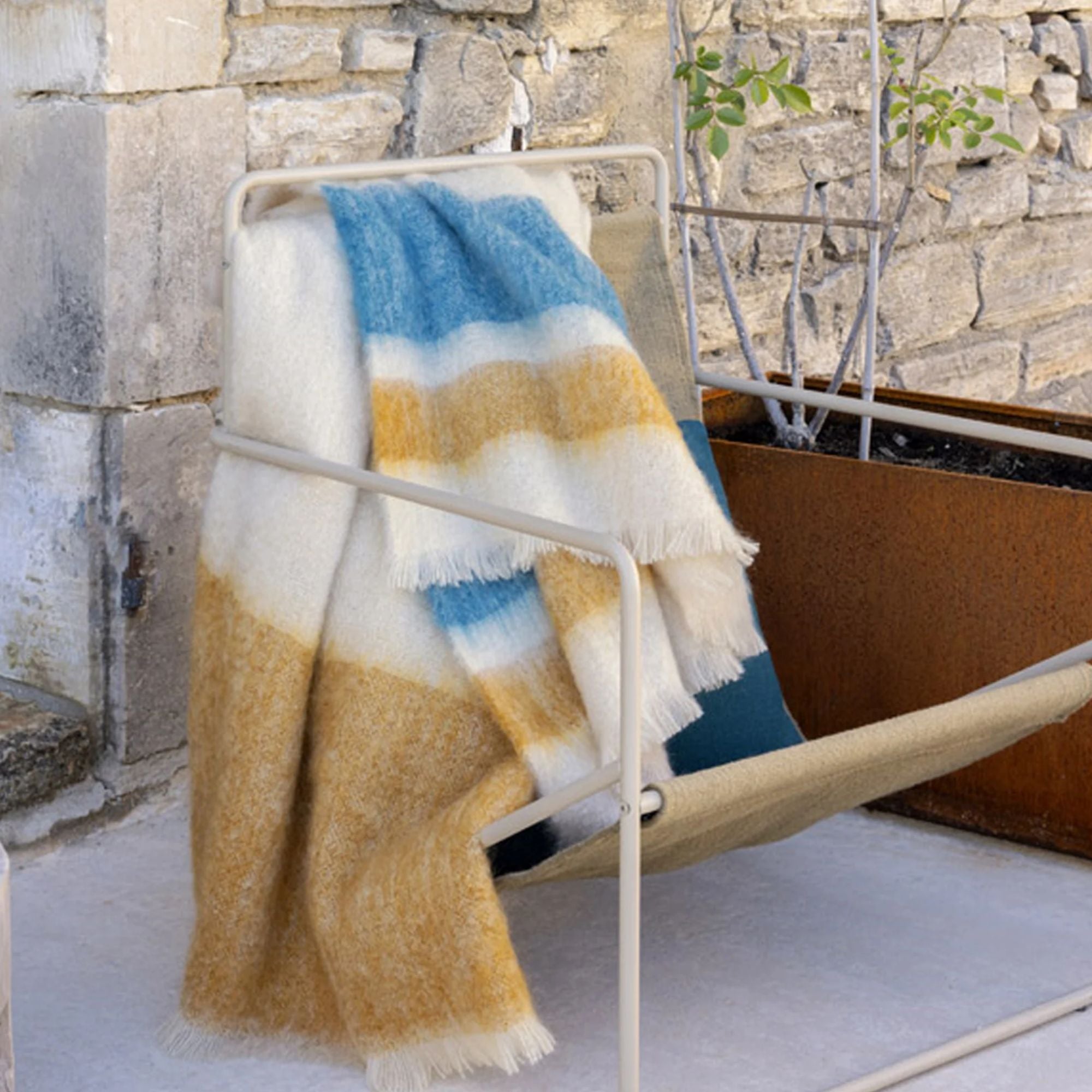 Brun de Vian Tiran, Plaid Mohair Dessins - Passage Lichen