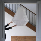 Centième (Georges Store) , Candelabre en coton ancien blanc