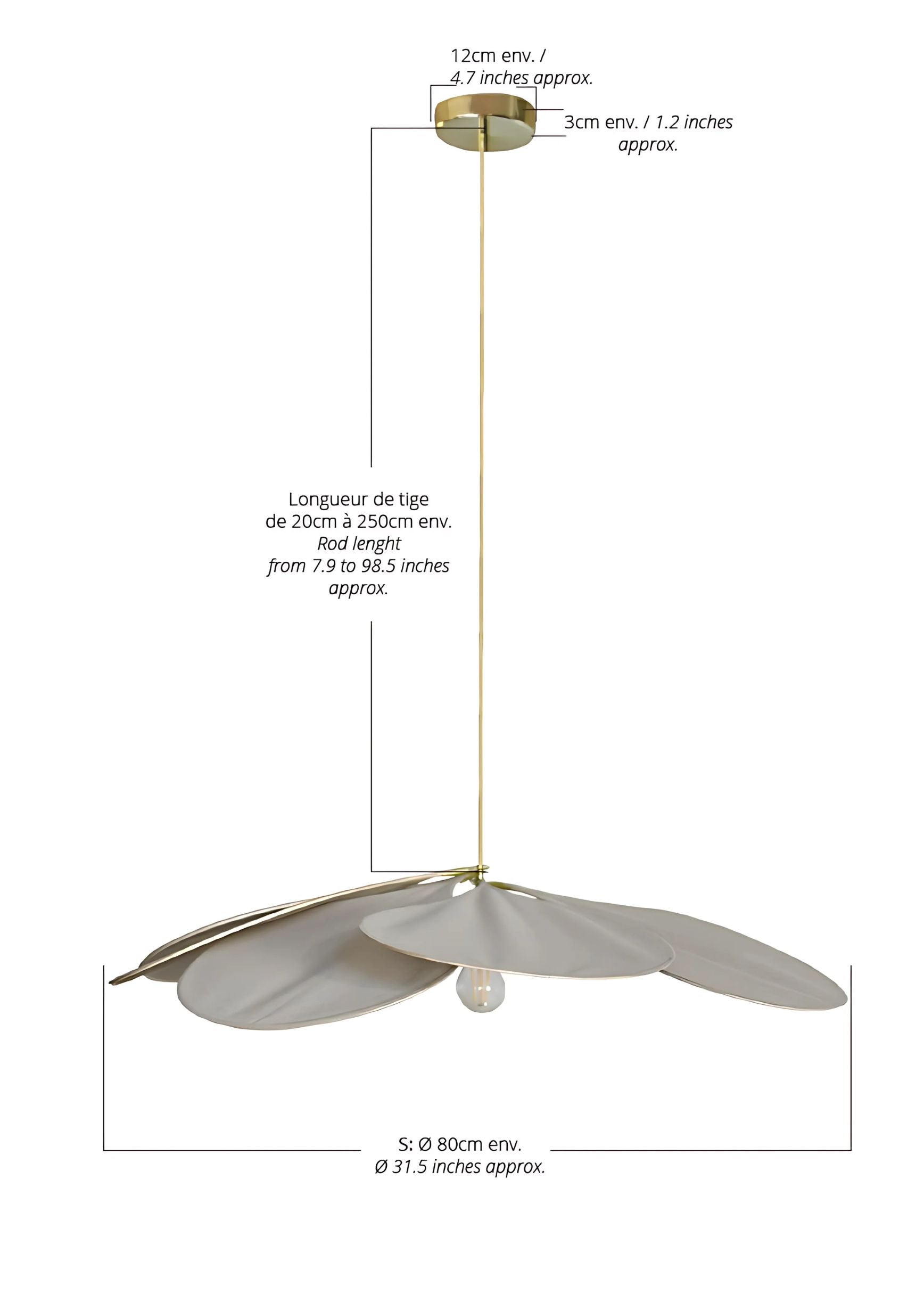 Suspension Centieme, Georges Store, Pale L'originelle S 80cm - Albâtre