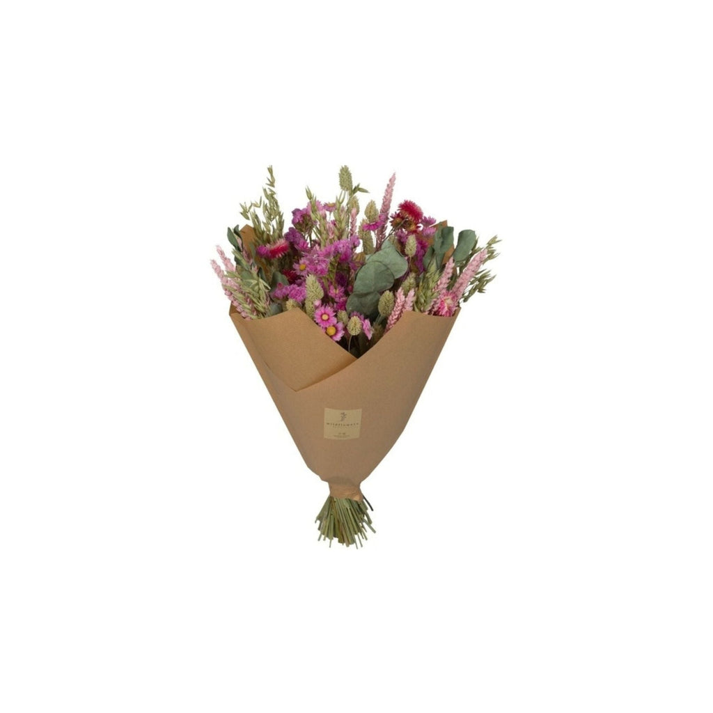Grand bouquet classique de fleurs séchées Wildflowers by Floriette- Rose