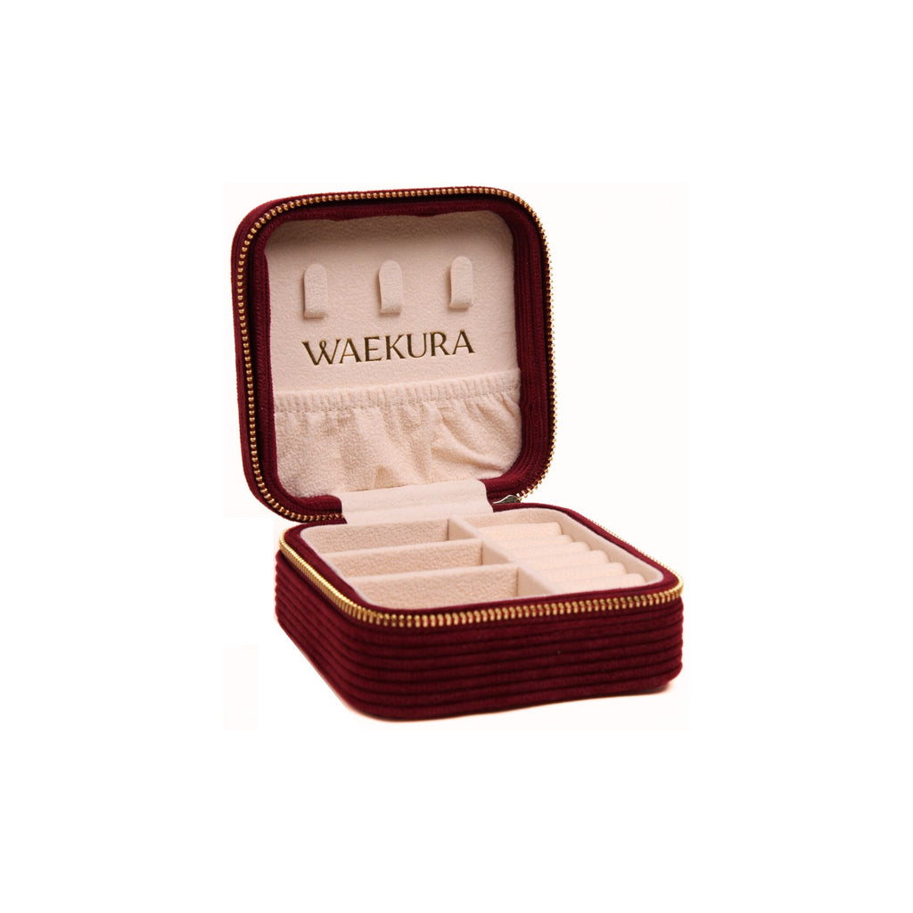 Grande boîte à bijoux Waekura - Rouge Griotte côtelé