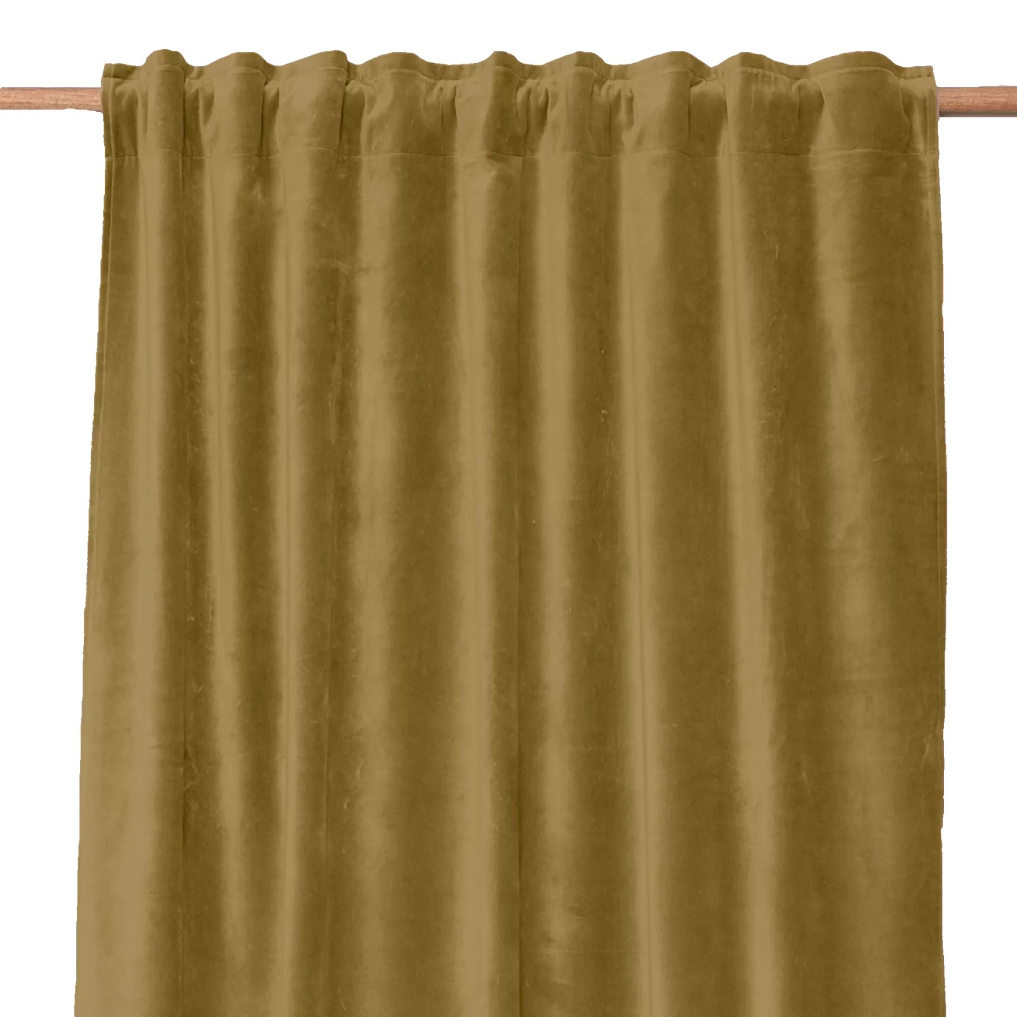 Haomy, Rideau en velours 135x300 cm - New Delhi Olive