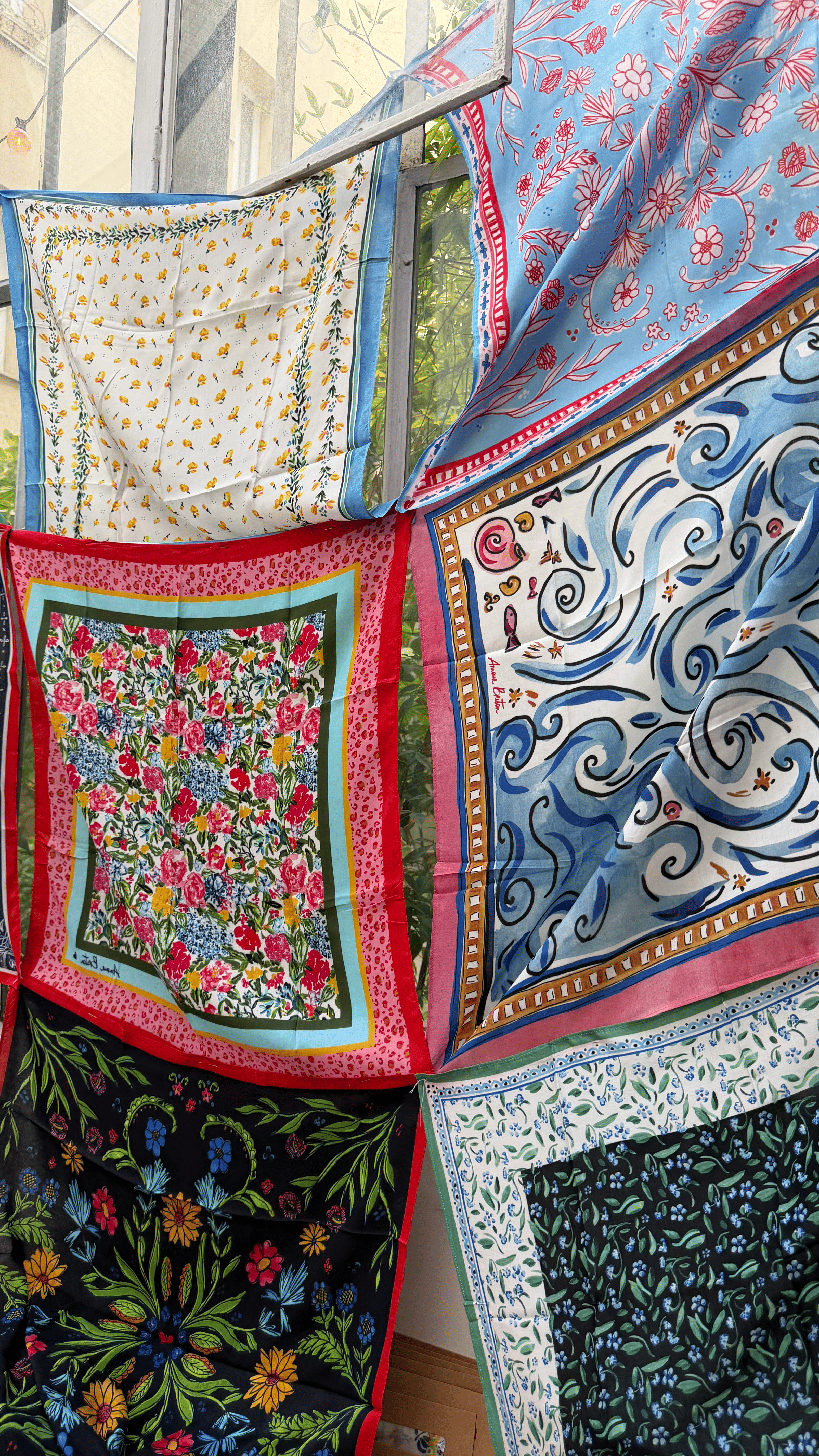 Foulard Amour Breton - Fleurs Bleues