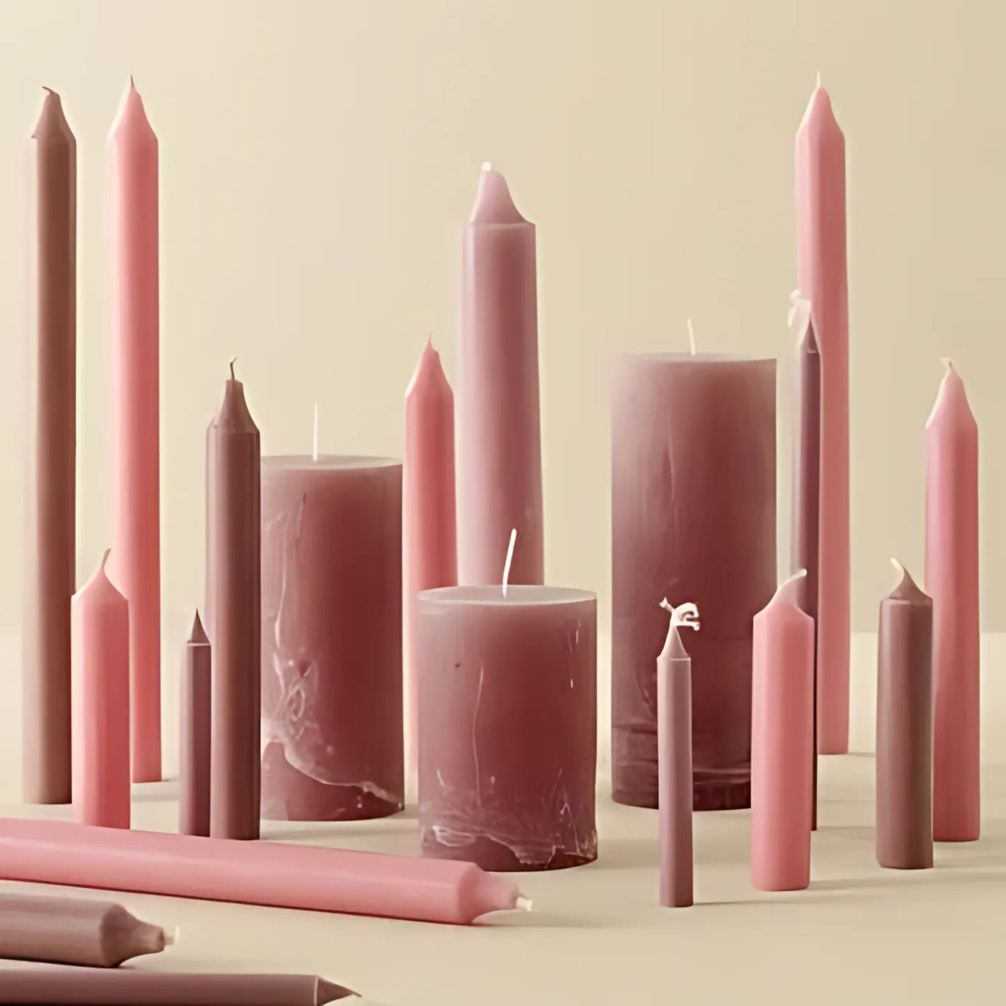 Ib Laursen, Lot de 3 bougies chandelle - Rose