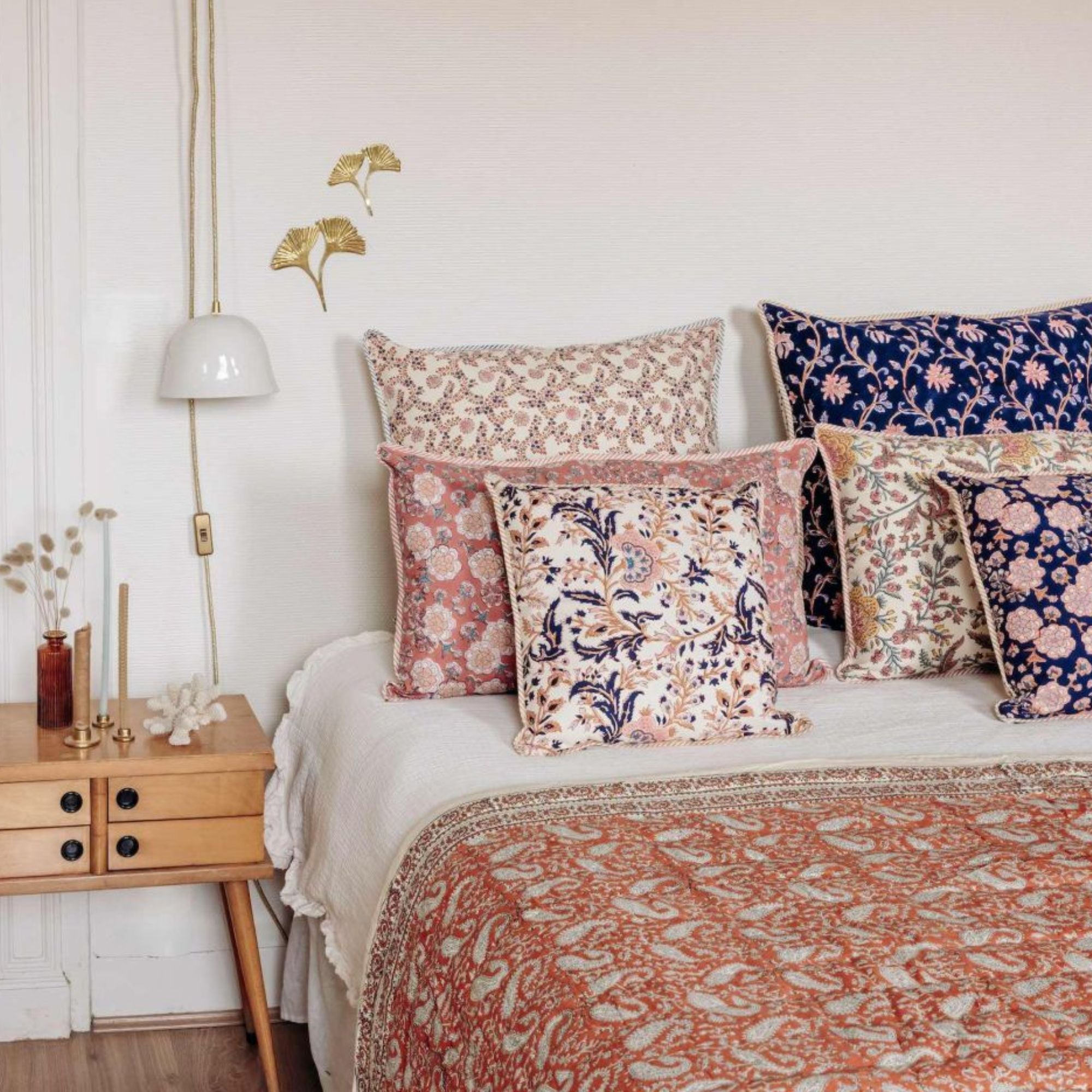 Jamini Design, Housse de coussin 60x60- Anima Coral