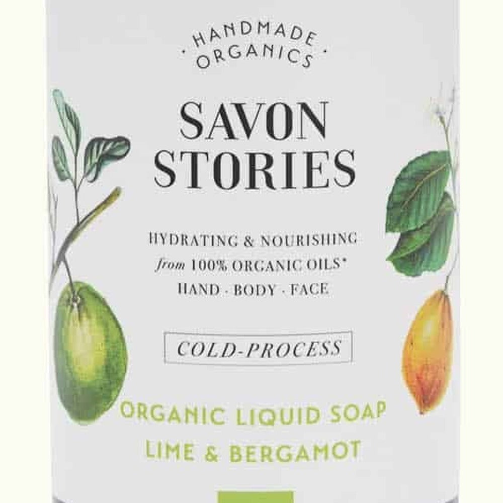 Savon Stories, Savon liquide bio à froid - Citron Vert et Bergamote