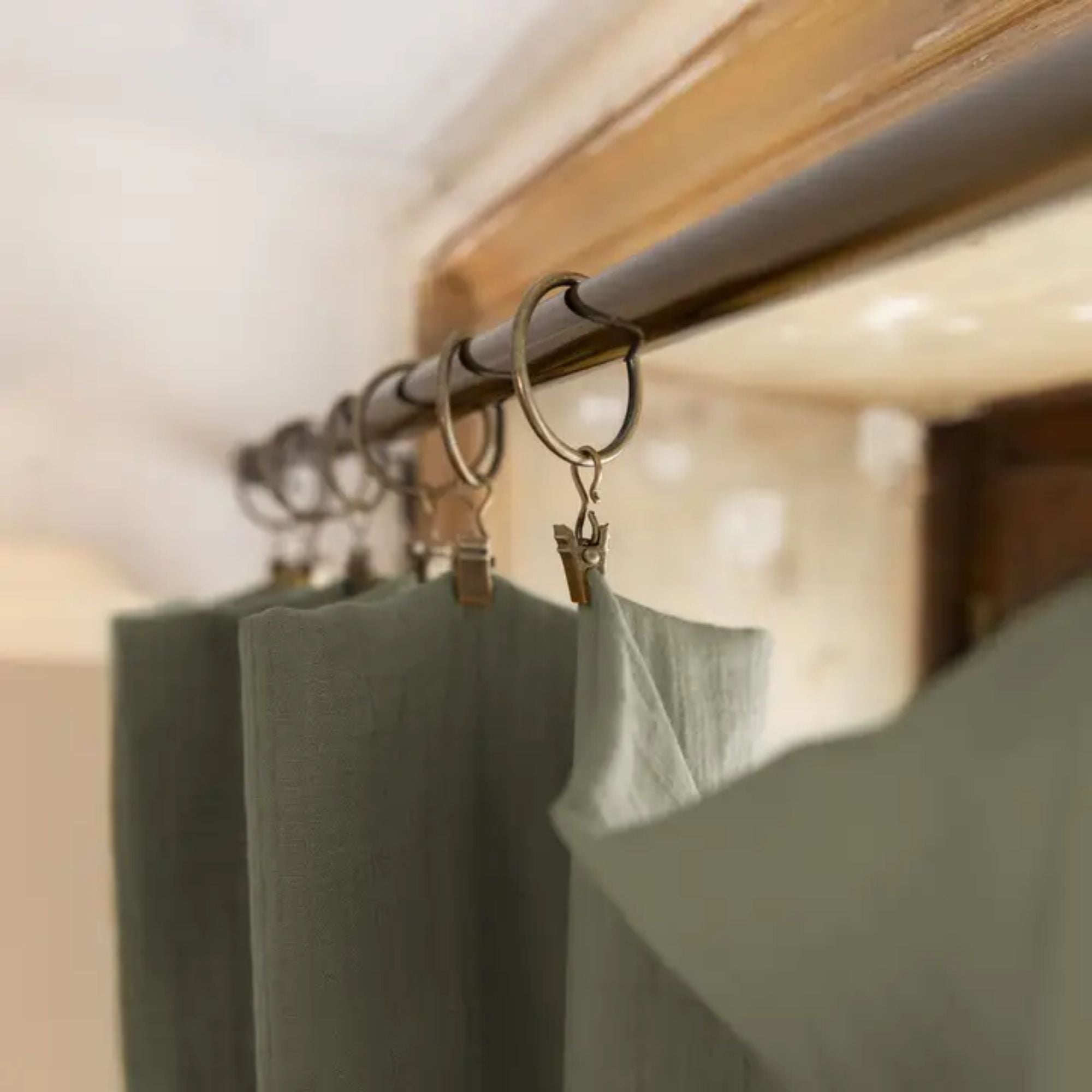 L'effet Papillon, Rideau en gaze de coton 140x300 cm - Kaki