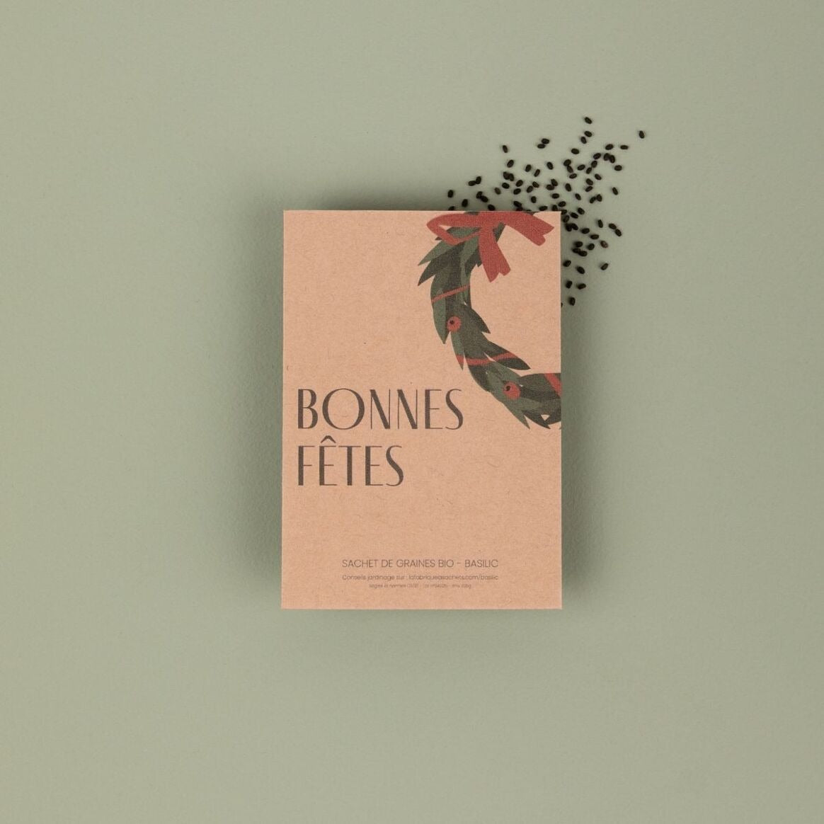 La Fabrique à Sachets, Sachet de graines de Basilic - Bonnes fêtes