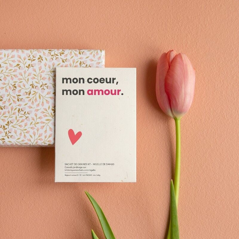 La Fabrique à Sachets, Sachet de graines de Nigelle de Damas - Mon cœur, mon amour