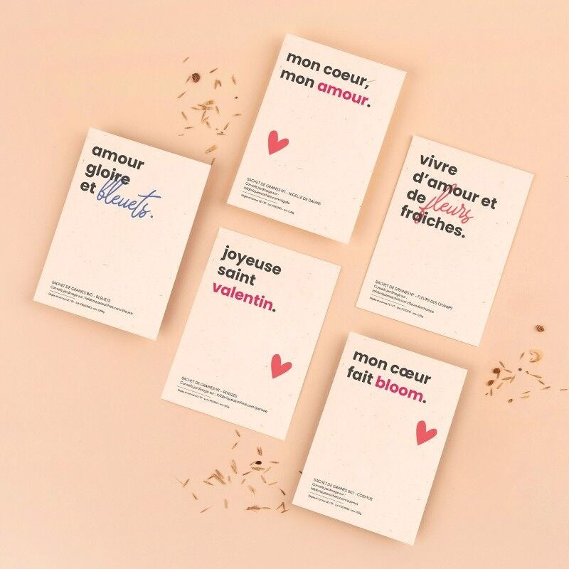 La Fabrique à Sachets, Sachet de graines de Nigelle de Damas - Mon cœur, mon amour