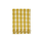 Madam Stoltz, Plaid en coton recyclé - Vichy Jaune