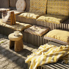 Madam Stoltz, Plaid en coton recyclé - Vichy Jaune