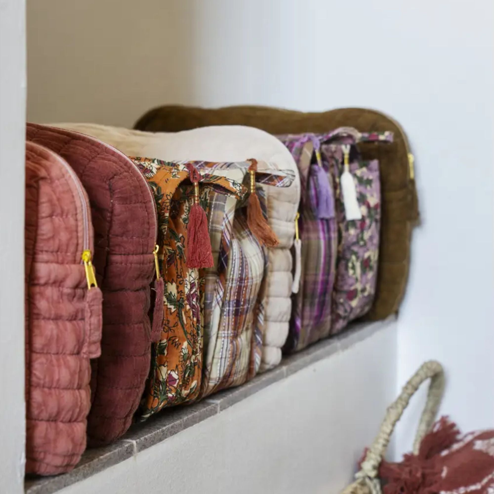 Madam Stoltz, Trousse matelassé - Rose