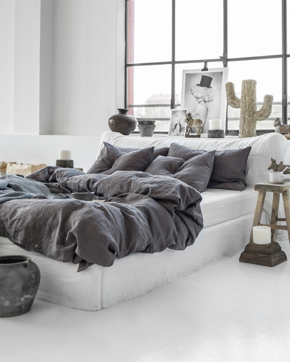 Magic Linen, Housse couette en lin - Charcoal gray