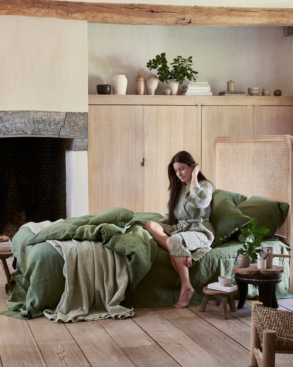 Magic Linen, Housse couette en lin - Forest Green