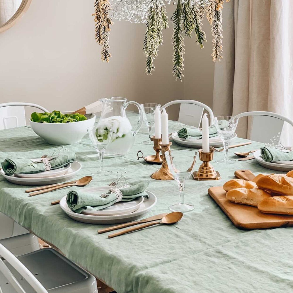 Magic Linen, Nappe en lin 150x250 - Matcha Green