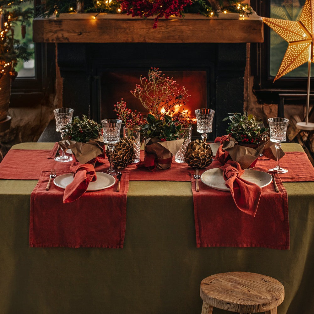 Magic Linen, Nappe en lin 150x250 - Olive