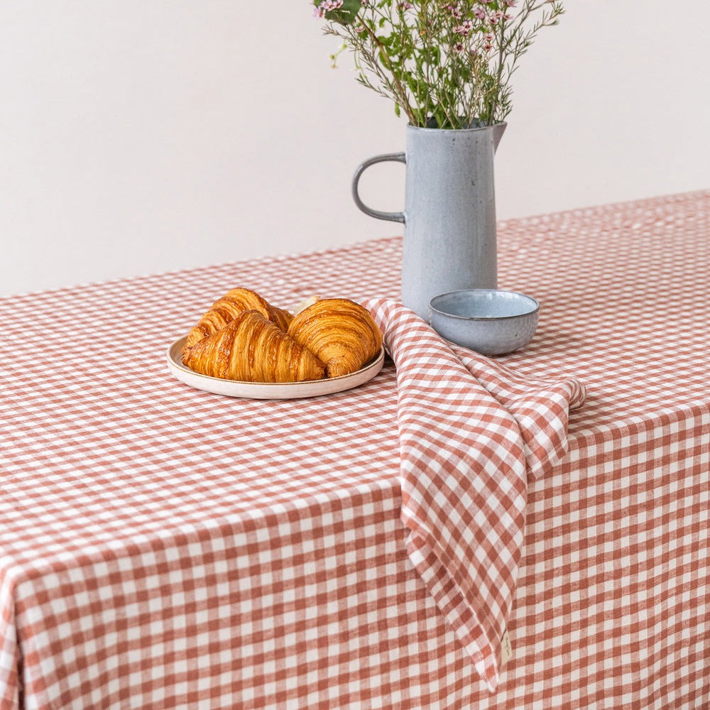 Magic Linen, Nappe en lin 150x250 - Vichy Clay