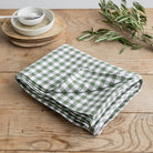 Magic Linen, Nappe en lin 150x250 - Vichy Vert forêt