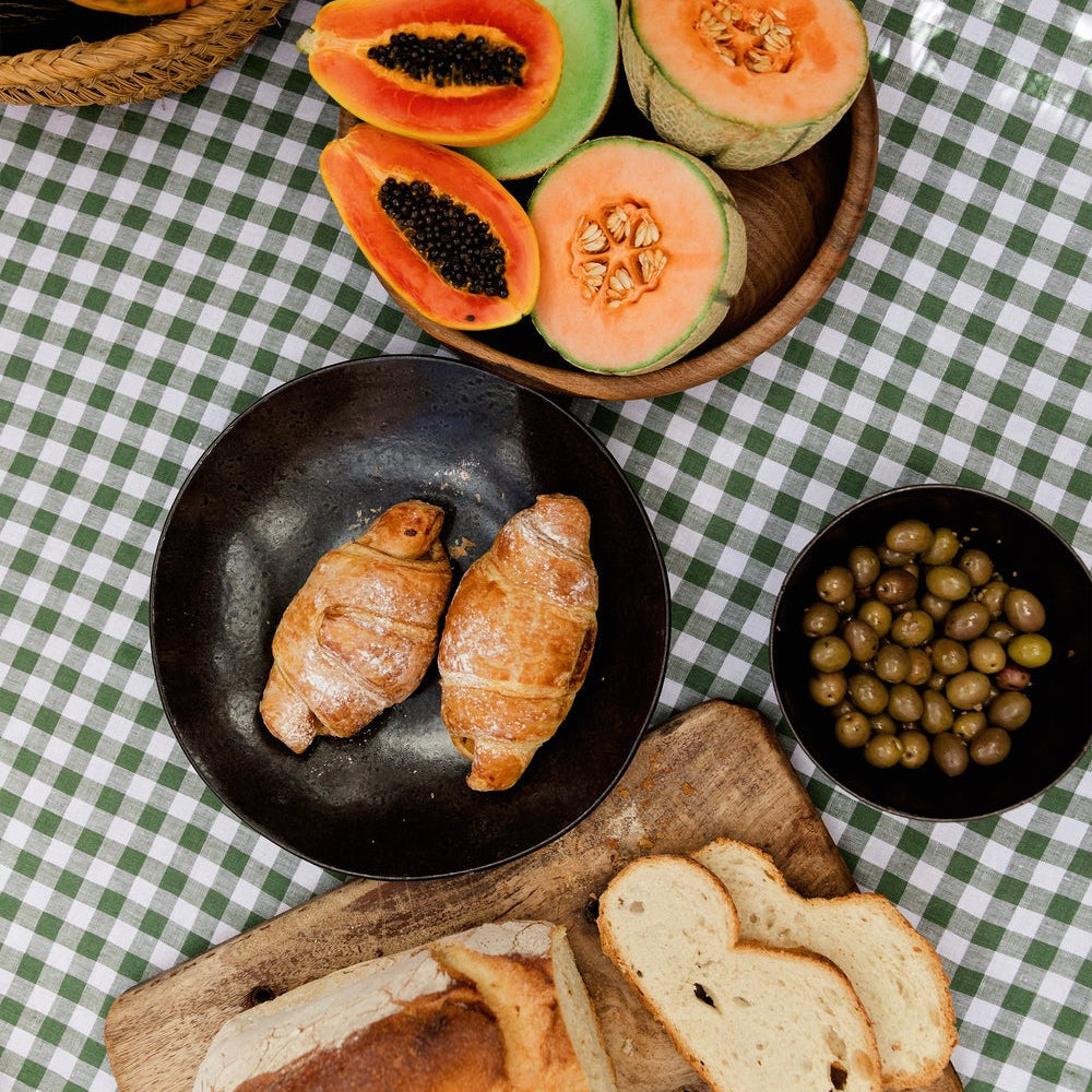 Magic Linen, Nappe en lin 150x250 - Vichy Vert forêt