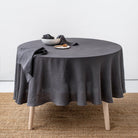 Magic Linen, Nappe ronde en lin - Charcoal Gray
