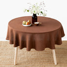 Magic Linen, Nappe ronde en lin - Chocolate Brown