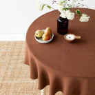 Magic Linen, Nappe ronde en lin - Chocolate Brown