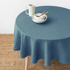 Magic Linen, Nappe ronde en lin - Dusty Blue